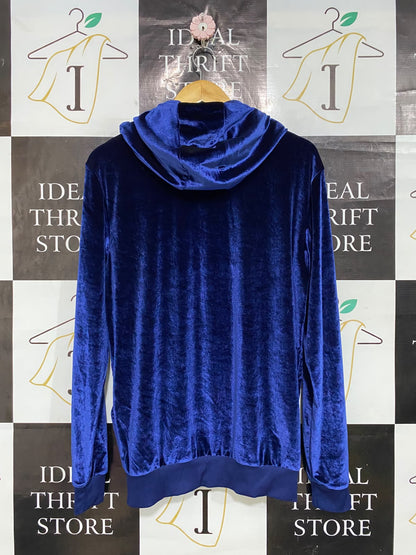 KINGS WILL DREAM |M| BUST 21| A53| ROYAL BLUE KWD VELOUR FULL-ZIP TECHNICAL UTILITY HOODIE