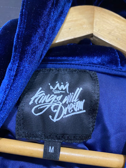 KINGS WILL DREAM |M| BUST 21| A53| ROYAL BLUE KWD VELOUR FULL-ZIP TECHNICAL UTILITY HOODIE