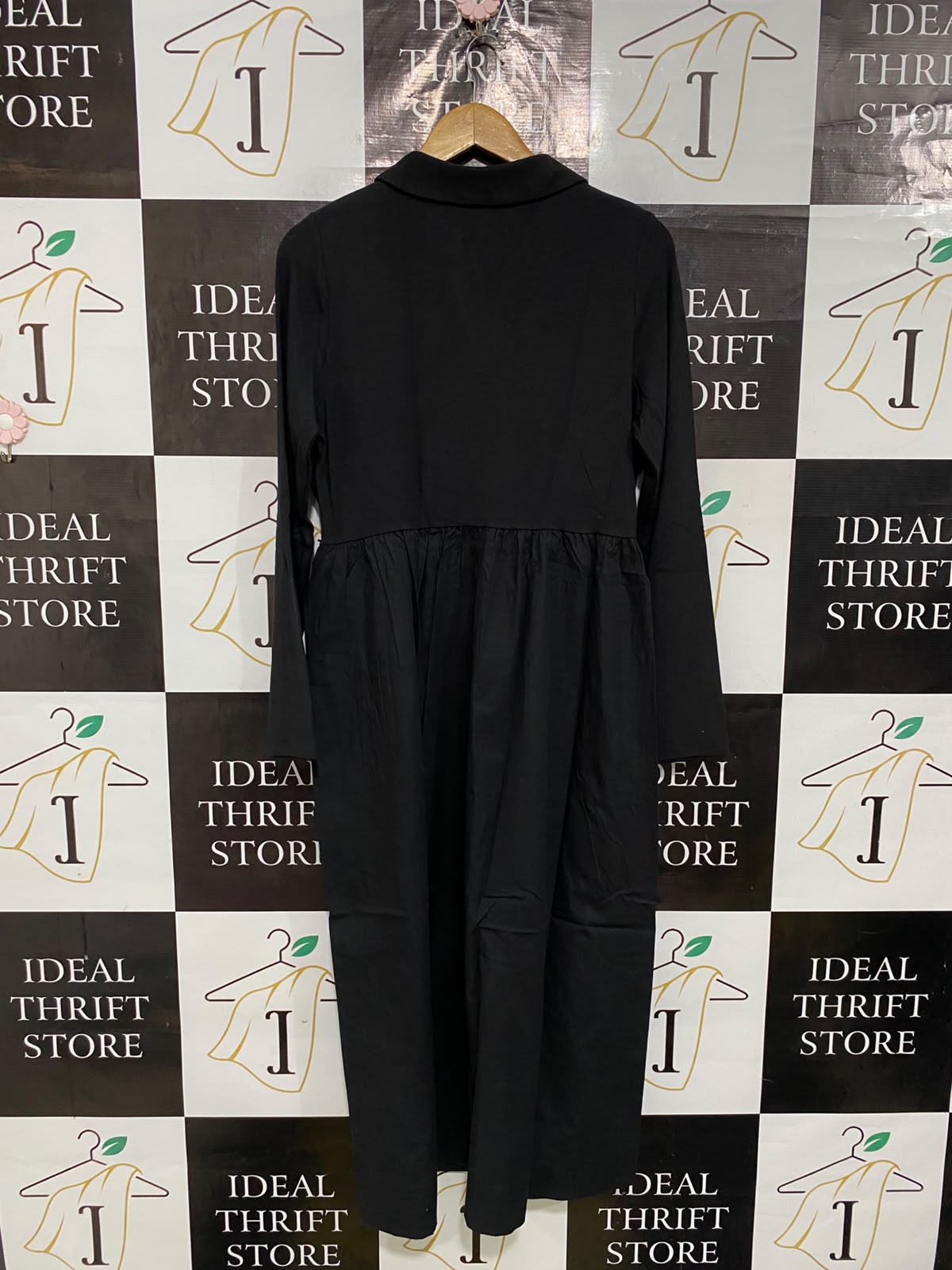 GEORGE |L| BUST 20| A53| BLACK GEORGE COLLARED TECHNICAL UTILITY MIDI DRESS