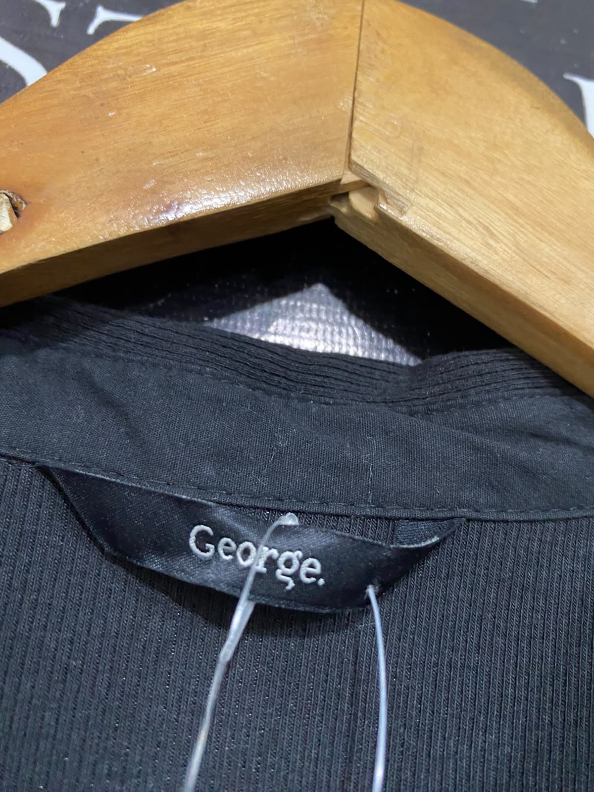 GEORGE |L| BUST 20| A53| BLACK GEORGE COLLARED TECHNICAL UTILITY MIDI DRESS