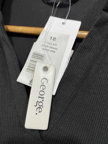 GEORGE |L| BUST 20| A53| BLACK GEORGE COLLARED TECHNICAL UTILITY MIDI DRESS