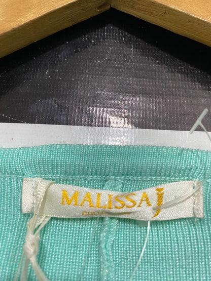 MALISSA |L| BUST 29| A52| MINT GREEN V-NECK TWIST-FRONT TECHNICAL UTILITY KNIT TOP