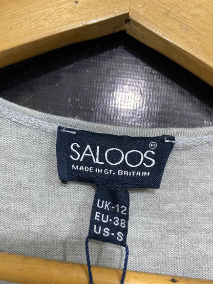 SALOOS |M| BUST 18| A52| GREY  OPEN-FRONT DRAPE-HEM TECHNICAL UTILITY CARDIGAN