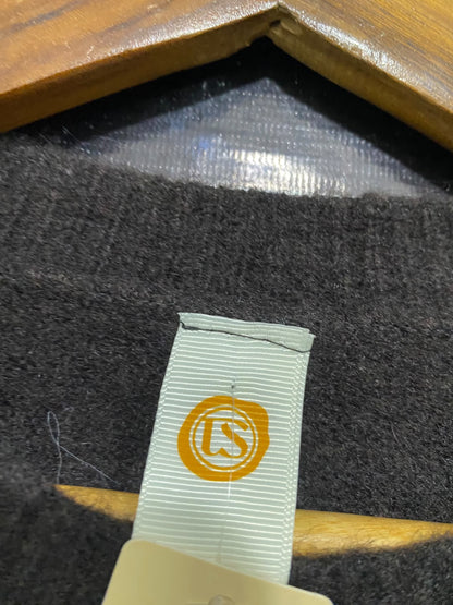 NEW COLLECTION |XL| BUST 25| A52| DARK BROWN CREW-NECK OVERSIZED TECHNICAL UTILITY KNIT SWEATER