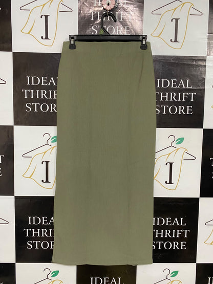 F&F |S| WAIST 26| A52| OLIVE GREEN F&F HIGH-WAIST TECHNICAL UTILITY MIDI SKIRT