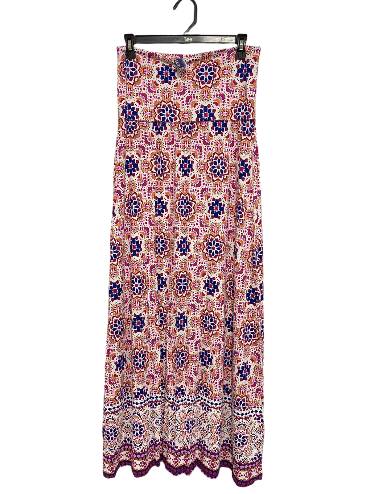 ARTISAN NY |L| WAIST 30| A53| PINK AND BLUE MANDALA-PRINT STRAIT-STYLE TECHNICAL UTILITY MAXI DRESS