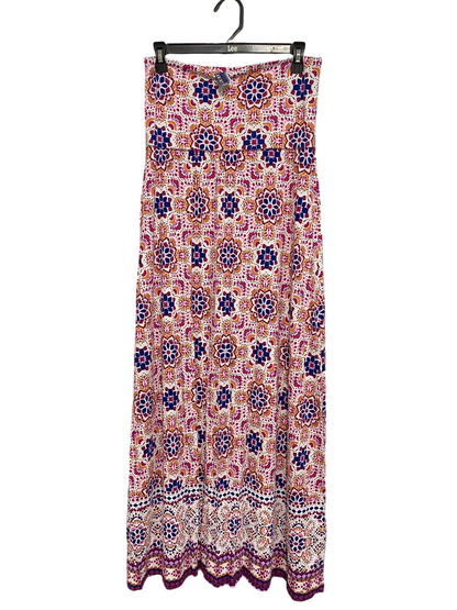 ARTISAN NY |L| WAIST 30| A53| PINK AND BLUE MANDALA-PRINT STRAIT-STYLE TECHNICAL UTILITY MAXI DRESS