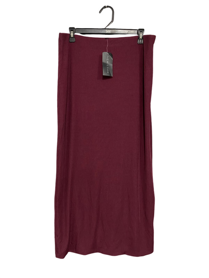 NEW LOOK |L| WAIST 32| A53| BURGUNDY RIBBED TECHNICAL UTILITY MAXI SKIRT