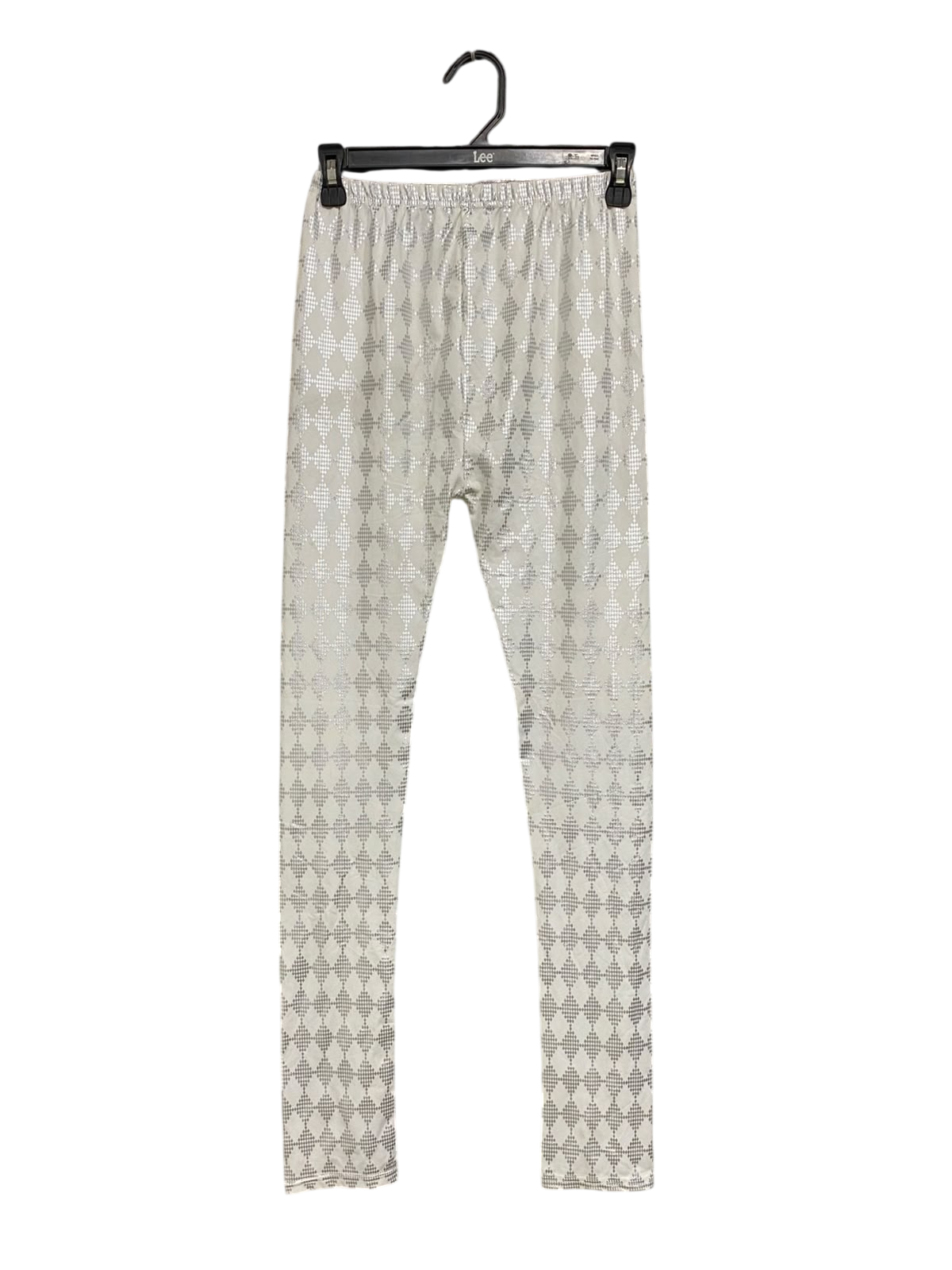 |XS| WAIST 24| A53| SILVER FOIL GEOMETRIC-PRINT TECHNICAL UTILITY LEGGINGS