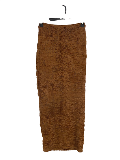 PRETTYLITTLE THING |S| WAIST 24| A53| CARAMEL TEXTURED KNIT TECHNICAL UTILITY MAXI SKIRT