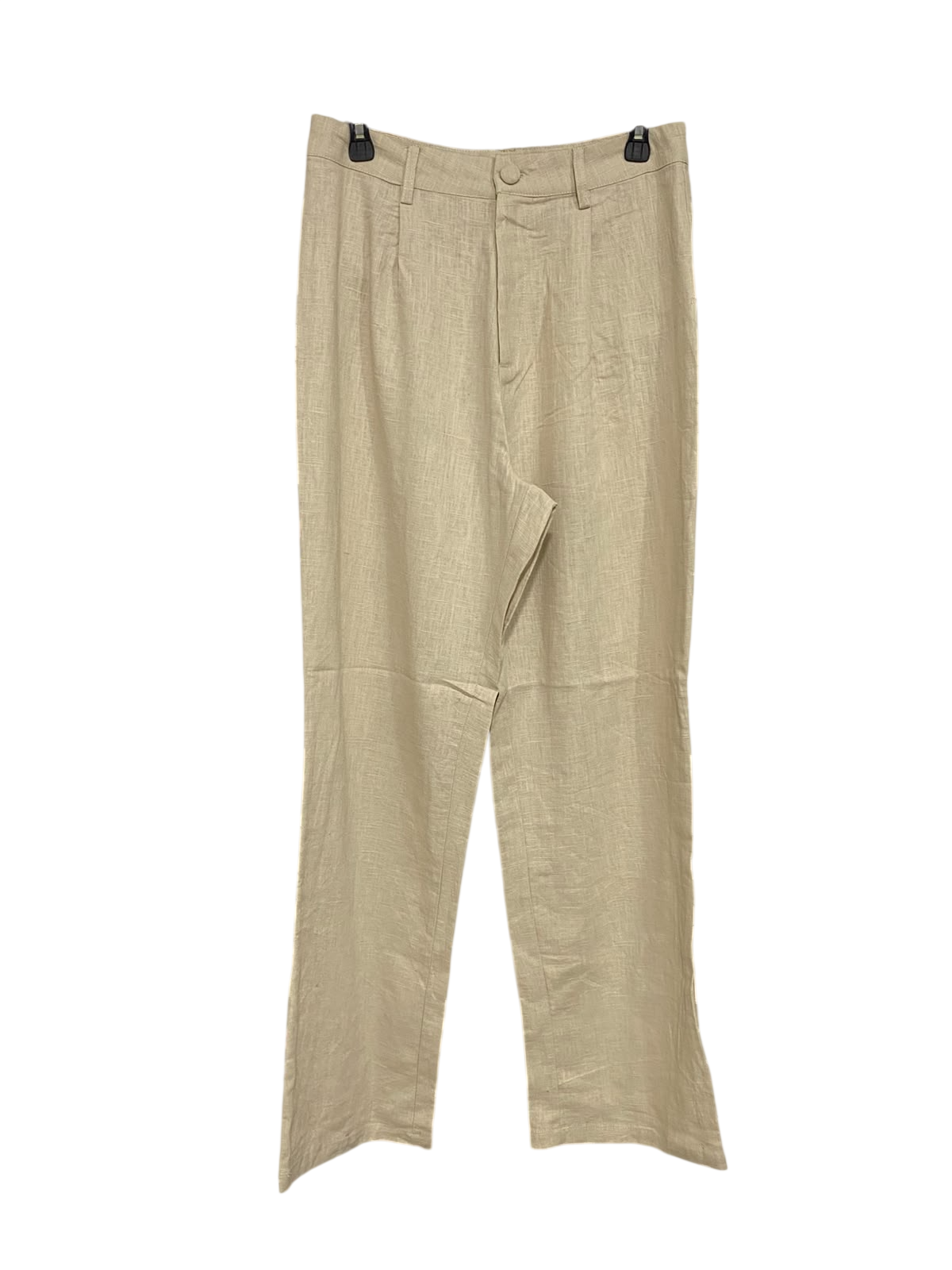 SUPRE |L| WAIST 30| A53| BEIGE LINEN-BLEND TAILORED STRAIGHT-LEG TECHNICAL UTILITY TROUSERS