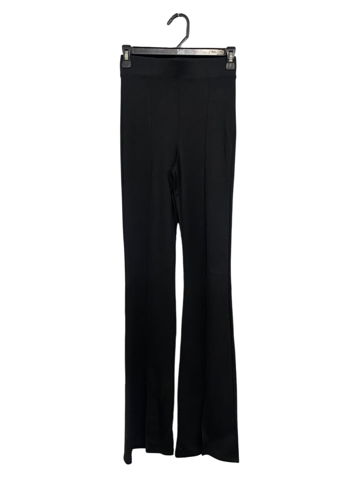 AMISU |XS| WAIST 24| A53| BLACK TECHNICAL UTILITY FLARED TROUSERS
