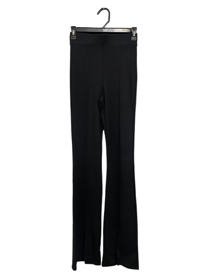 AMISU |XS| WAIST 24| A53| BLACK TECHNICAL UTILITY FLARED TROUSERS