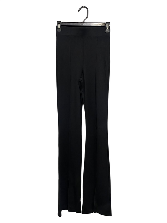 AMISU |XS| WAIST 24| A53| BLACK TECHNICAL UTILITY FLARED TROUSERS