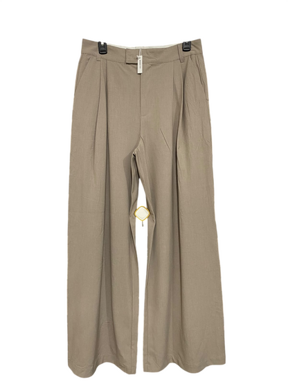 COTTON ON |L| WAIST 30| A53| TAUPE TAILORED PLEATED WIDE-LEG TECHNICAL UTILITY TROUSERS