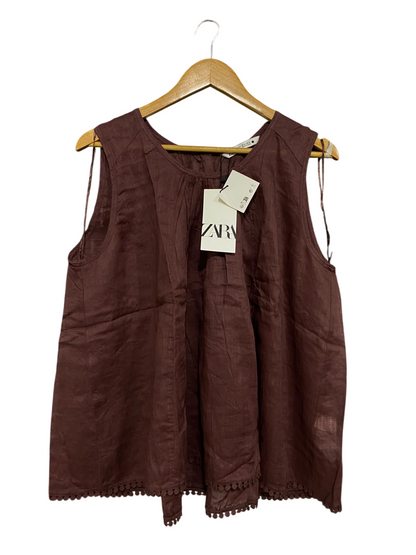 ZARA |M| BUST 25| A54| BURGUNDY ZARA SLEEVELESS TECHNICAL UTILITY BLOUSE