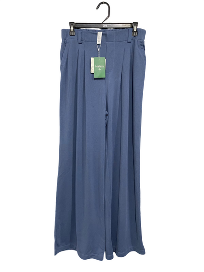 HALARA |M| WAIST 30| A54| SLATE BLUE HALARA PLEATED WIDE-LEG TECHNICAL UTILITY TROUSERS