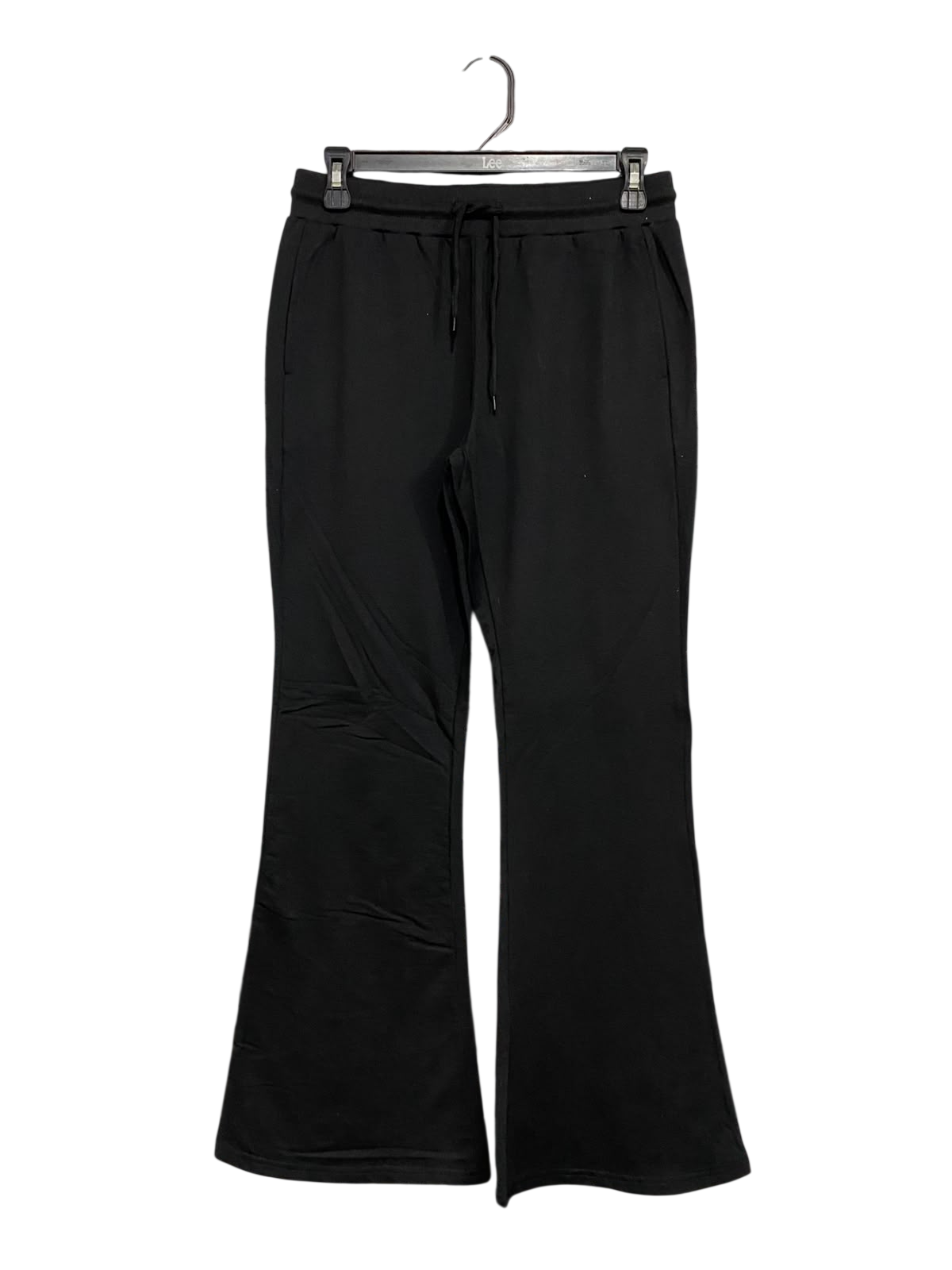 |M| WAIST 28| A54| BLACK DRAWSTRING-WAIST FLARED TECHNICAL UTILITY SWEATPANTS