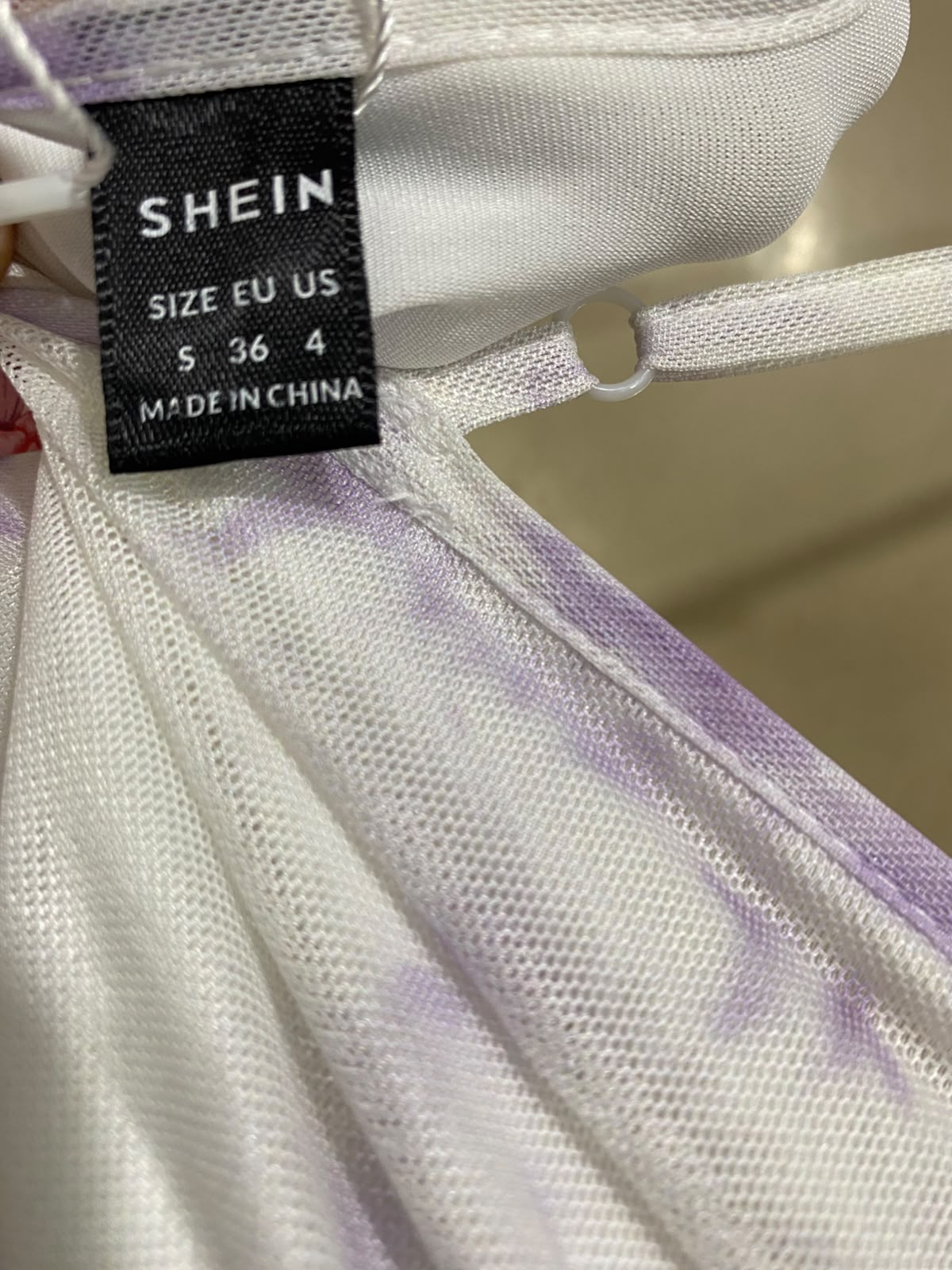 SHEIN |S| BUST 15| A54| PURPLE FLORAL-PRINT RUCHED SLIP TECHNICAL UTILITY MIDI DRESS