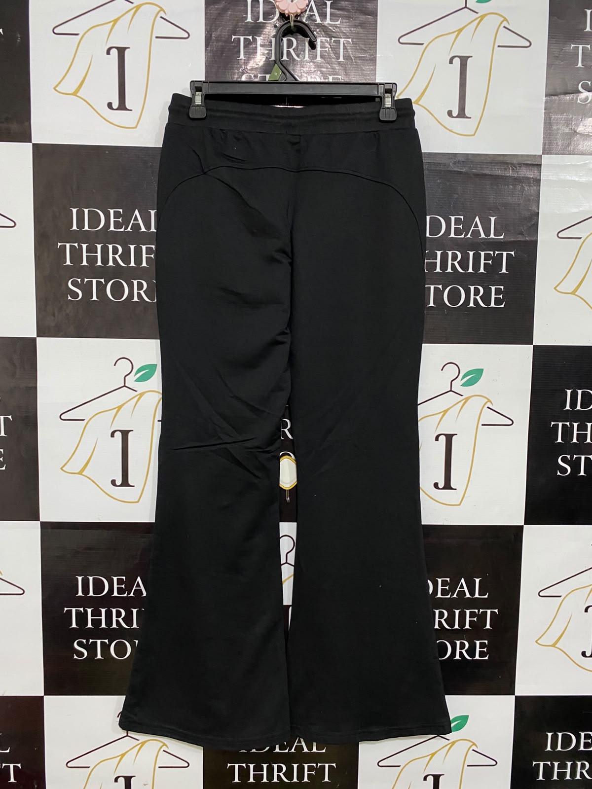 |M| WAIST 28| A54| BLACK DRAWSTRING-WAIST FLARED TECHNICAL UTILITY SWEATPANTS