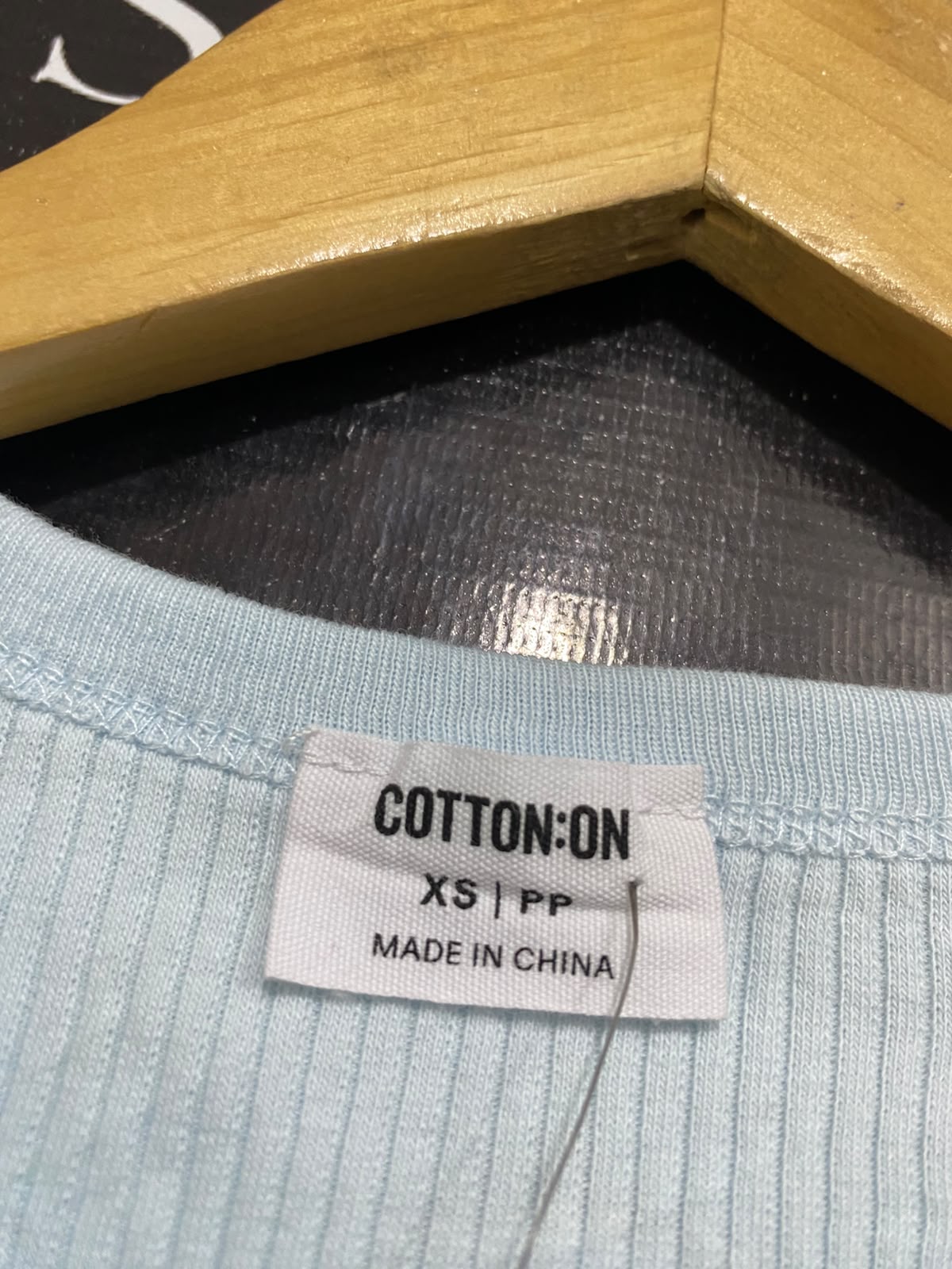 COTTON ON |XS| BUST 12| A54| LIGHT BLUE COTTON ON CREW-NECK RIBBED TECHNICAL UTILITY TANK TOP
