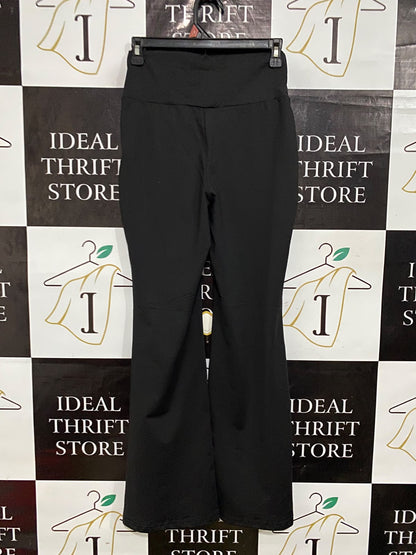 SHEIN |S| WAIST 26| A54| BLACK CROSSOVER V-WAISTBAND FLARED TECHNICAL UTILITY TROUSERS