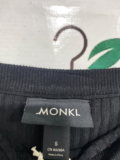 MONKL |S| BUST 12| A54| BLACK OFF-SHOULDER TIE-FRONT LONG-SLEEVE TECHNICAL UTILITY CROP TOP