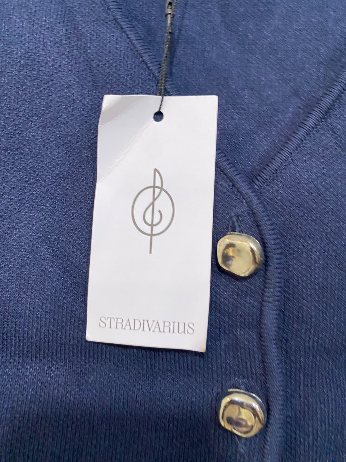 STRADIVARIUS |XL| BUST 17| A54| NAVY BLUE STRADIVARIUS V-NECK BUTTON-FRONT TECHNICAL UTILITY VEST