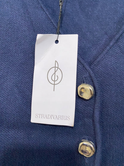 STRADIVARIUS |XL| BUST 17| A54| NAVY BLUE STRADIVARIUS V-NECK BUTTON-FRONT TECHNICAL UTILITY VEST