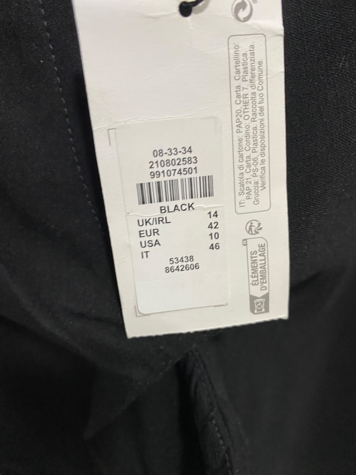 PRIMARK CARES |L| WAIST 30| A54| BLACK LEE HIGH-RISE TECHNICAL UTILITY TROUSERS