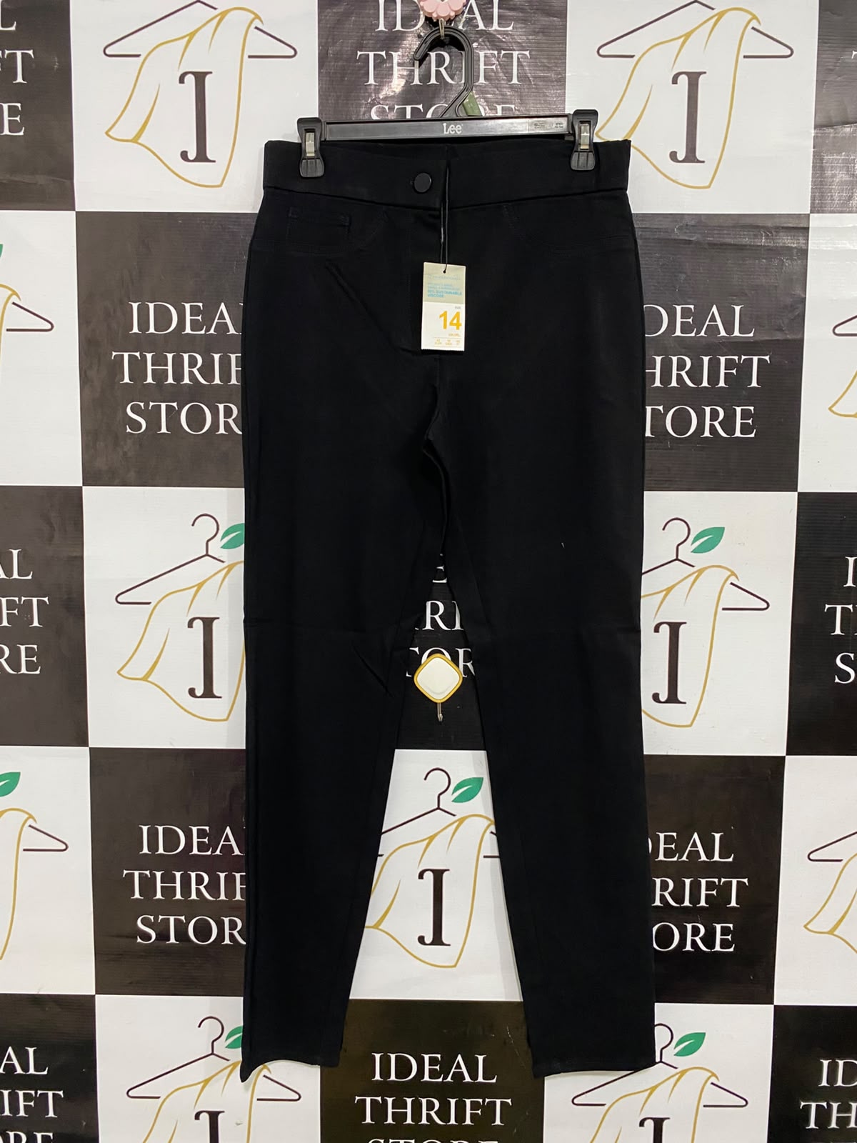 PRIMARK CARES |L| WAIST 30| A54| BLACK LEE HIGH-RISE TECHNICAL UTILITY TROUSERS
