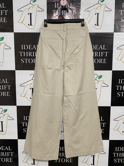 ONE MILE |S| WAIST 26| A54| LIGHT BEIGE ONE MILE PLEATED WIDE-LEG TECHNICAL UTILITY TROUSERS
