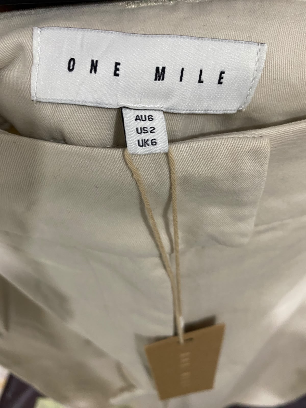 ONE MILE |S| WAIST 26| A54| LIGHT BEIGE ONE MILE PLEATED WIDE-LEG TECHNICAL UTILITY TROUSERS