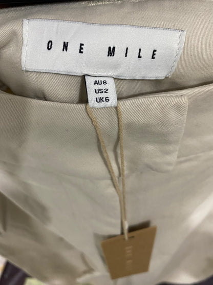 ONE MILE |S| WAIST 26| A54| LIGHT BEIGE ONE MILE PLEATED WIDE-LEG TECHNICAL UTILITY TROUSERS