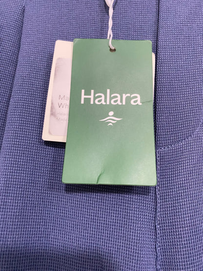 HALARA |M| WAIST 30| A54| SLATE BLUE HALARA PLEATED WIDE-LEG TECHNICAL UTILITY TROUSERS