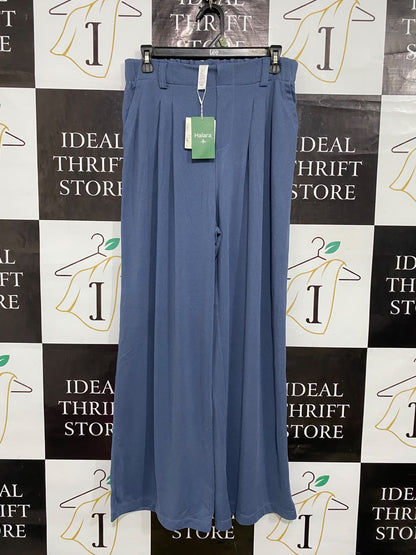 HALARA |M| WAIST 30| A54| SLATE BLUE HALARA PLEATED WIDE-LEG TECHNICAL UTILITY TROUSERS