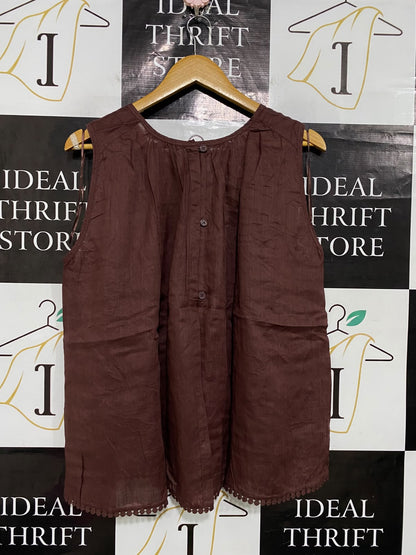 ZARA |M| BUST 25| A54| BURGUNDY ZARA SLEEVELESS TECHNICAL UTILITY BLOUSE