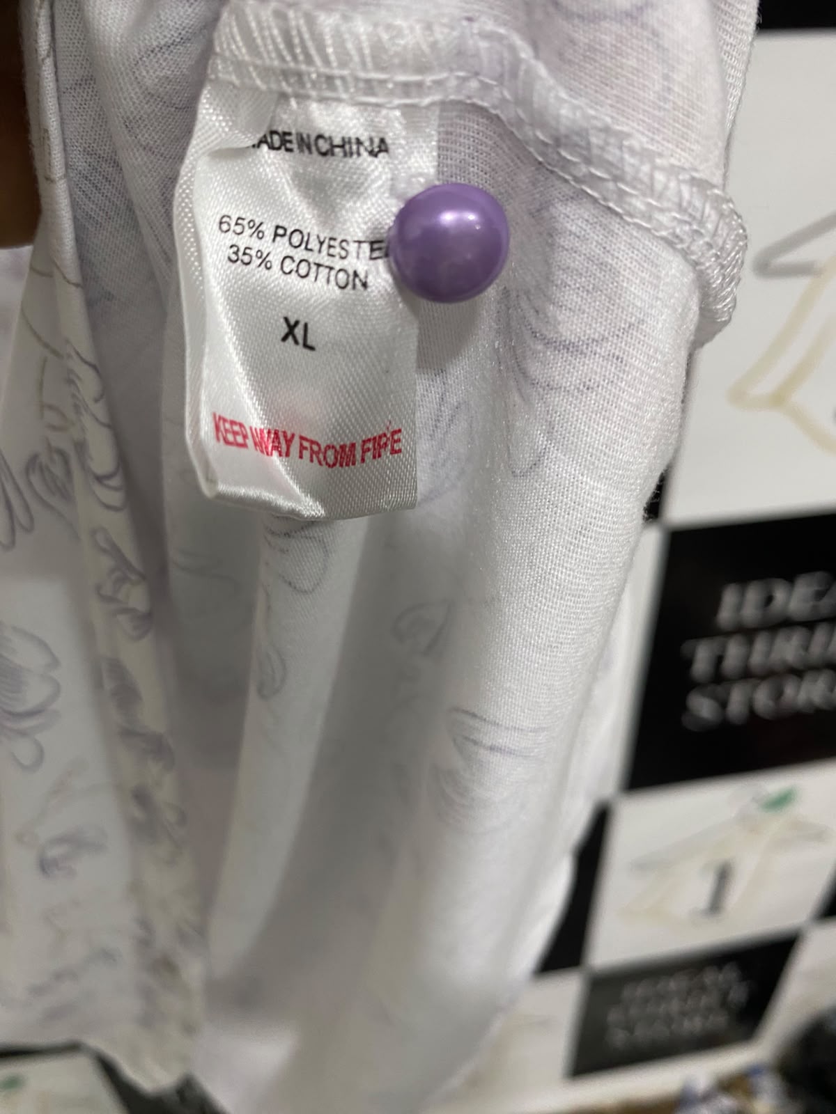 BELLA BEAU |XL| BUST 24| A54| LIGHT PURPLE FLORAL-PRINT LACE-TRIM TECHNICAL UTILITY LOUNGE DRESS