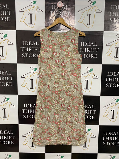 MAINE |M| BUST 18| A54| OLIVE AND RED FLORAL-PRINT MAINE SLEEVELESS TECHNICAL UTILITY DRESS