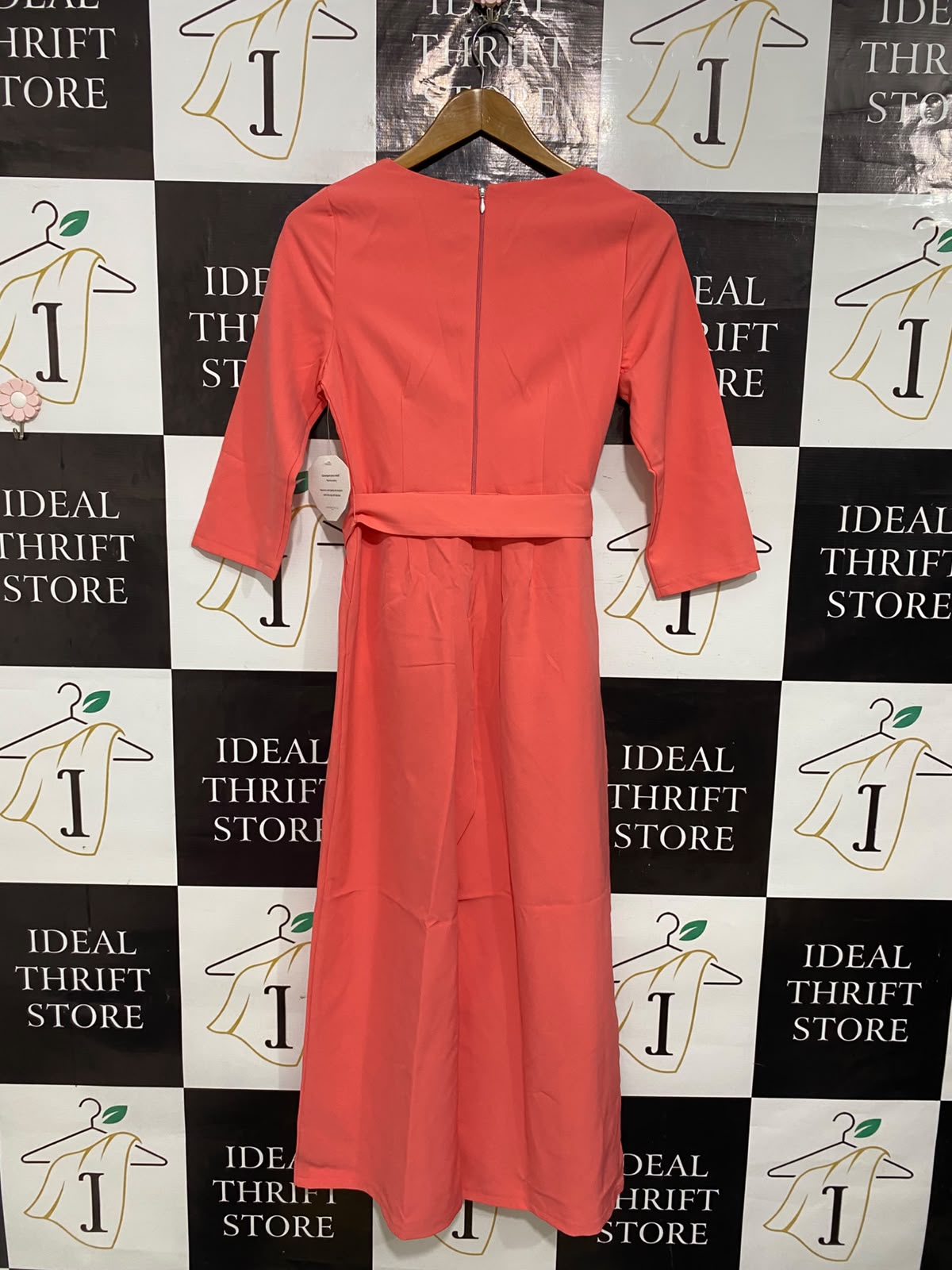 PAPER DOLLS |S| BUST 16| A54| CORAL PAPER DOLLS V-NECK TECHNICAL UTILITY JUMPSUIT