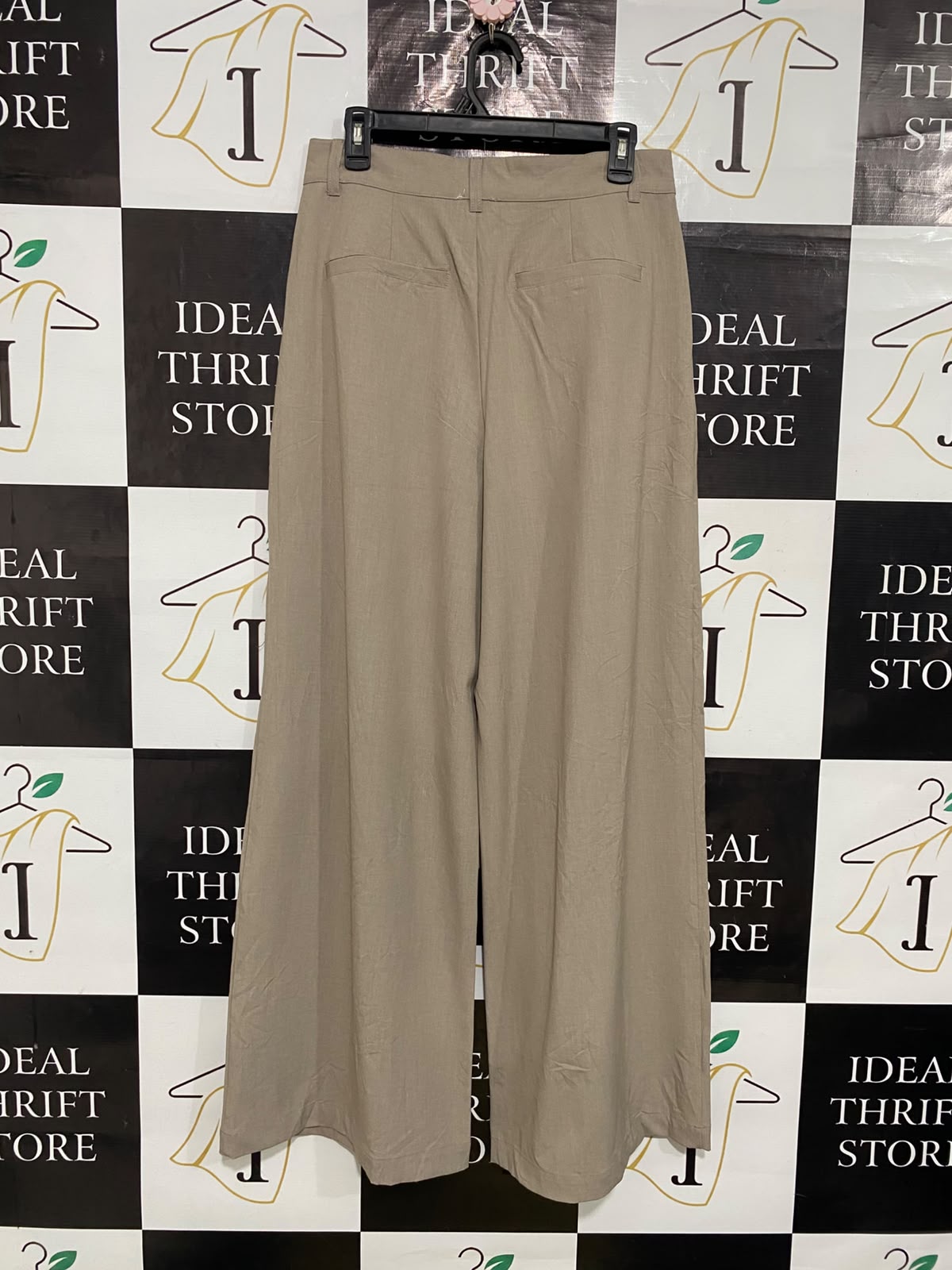 COTTON ON |L| WAIST 30| A53| TAUPE TAILORED PLEATED WIDE-LEG TECHNICAL UTILITY TROUSERS