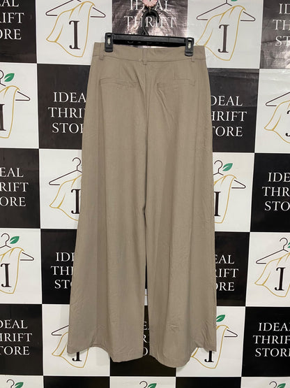 COTTON ON |L| WAIST 30| A53| TAUPE TAILORED PLEATED WIDE-LEG TECHNICAL UTILITY TROUSERS