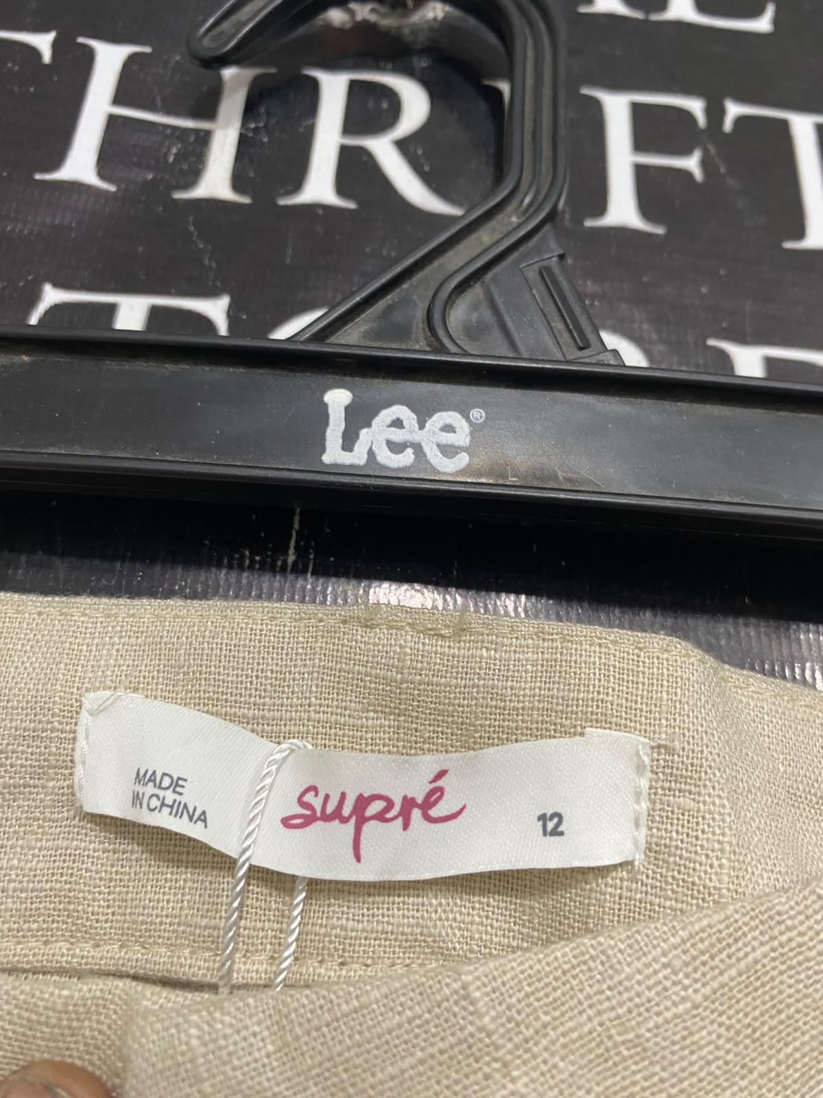 SUPRE |L| WAIST 30| A53| BEIGE LINEN-BLEND TAILORED STRAIGHT-LEG TECHNICAL UTILITY TROUSERS