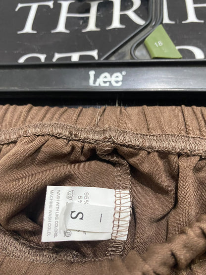|S| WAIST 26| A53| DARK BROWN DRAWSTRING WIDE-LEG TECHNICAL UTILITY LOUNGE TROUSERS