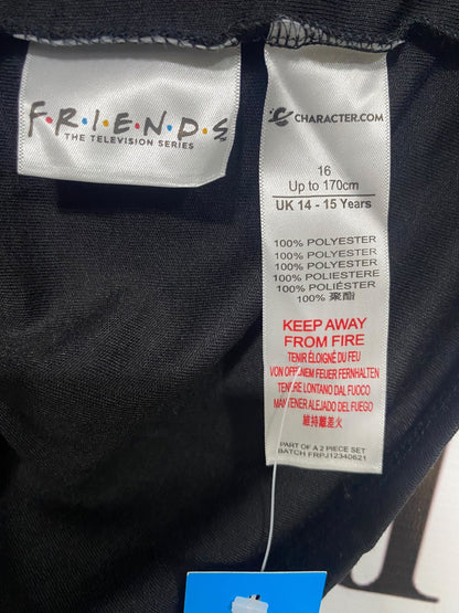 FRIENDS |L| BUST 19| A53| BLACK FRIENDS CENTRAL PERK GRAPHIC TECHNICAL UTILITY T-SHIRT