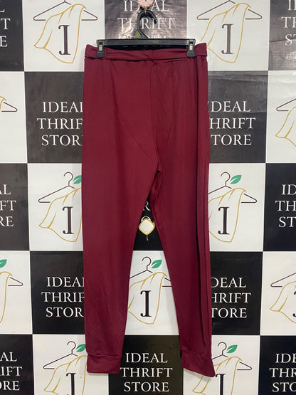 BOOHOO |L| WAIST 30| A53| BURGUNDY TIE-WAIST TECHNICAL UTILITY JOGGERS
