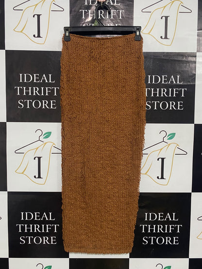 PRETTYLITTLE THING |S| WAIST 24| A53| CARAMEL TEXTURED KNIT TECHNICAL UTILITY MAXI SKIRT