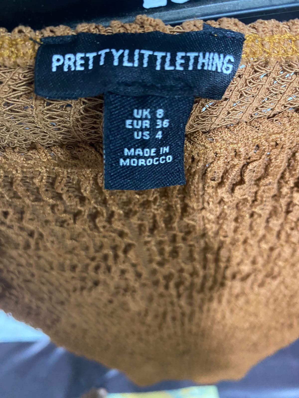 PRETTYLITTLE THING |S| WAIST 24| A53| CARAMEL TEXTURED KNIT TECHNICAL UTILITY MAXI SKIRT
