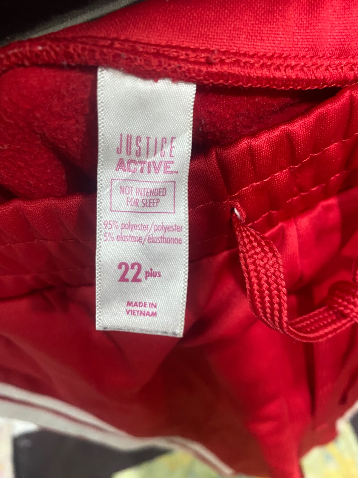 JUSTICE ACTIVE |XL| WAIST 36| A53| RED SIDE-STRIPE ATHLETIC TECHNICAL UTILITY JOGGERS