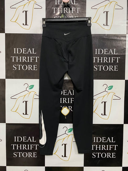 NIKE |XS| WAIST 22| A53| BLACK ATHLETIC SWOOSH-ACCENT TECHNICAL UTILITY LEGGINGS